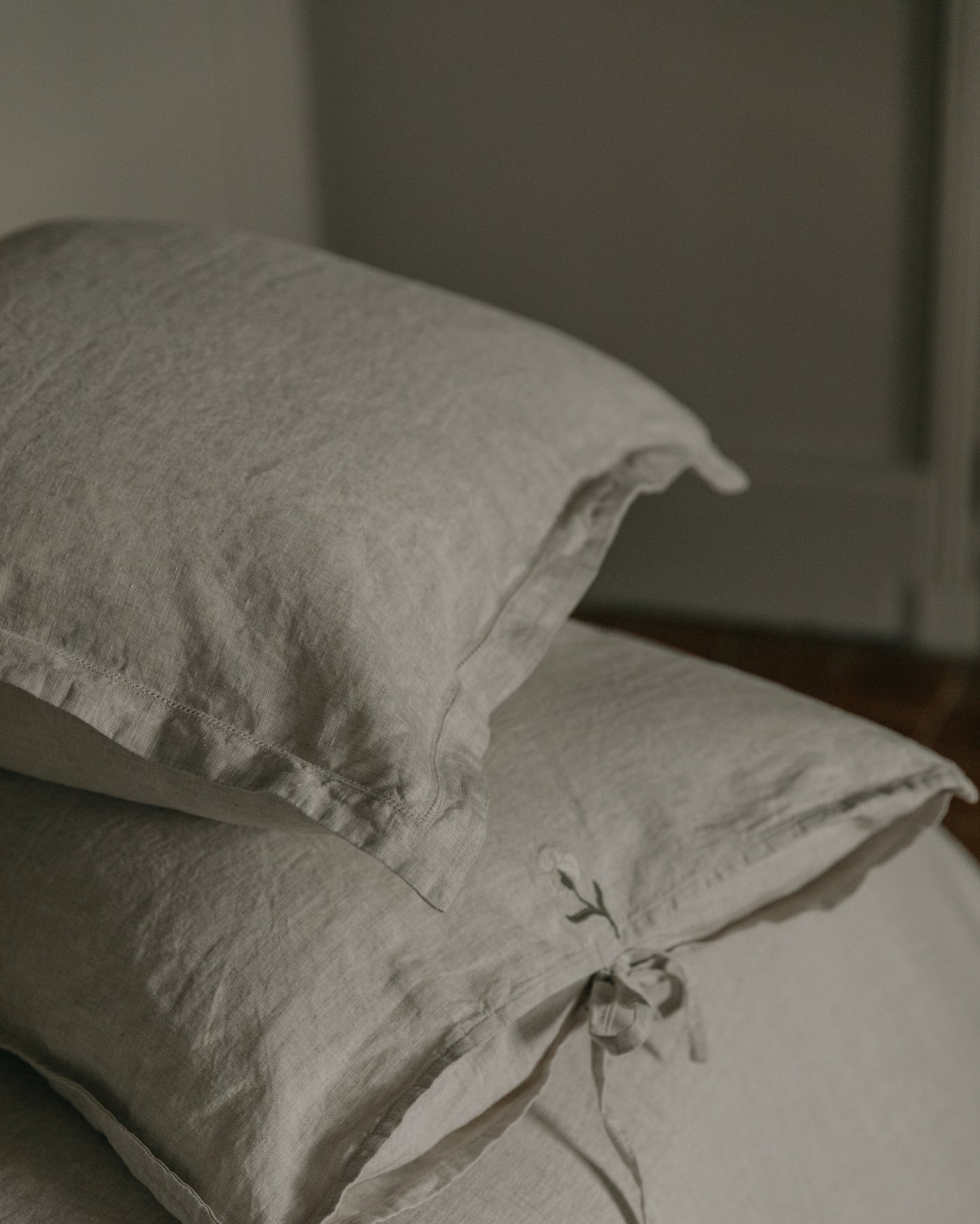 Embroidered Linen Pillowcase