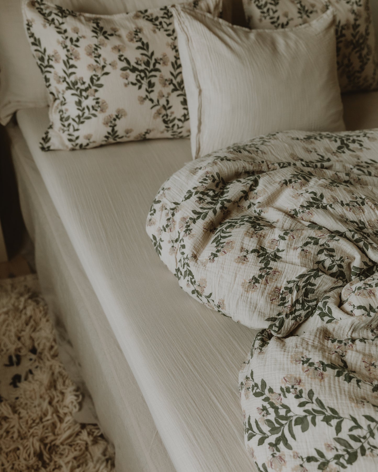 Muslin Fitted Sheet Double