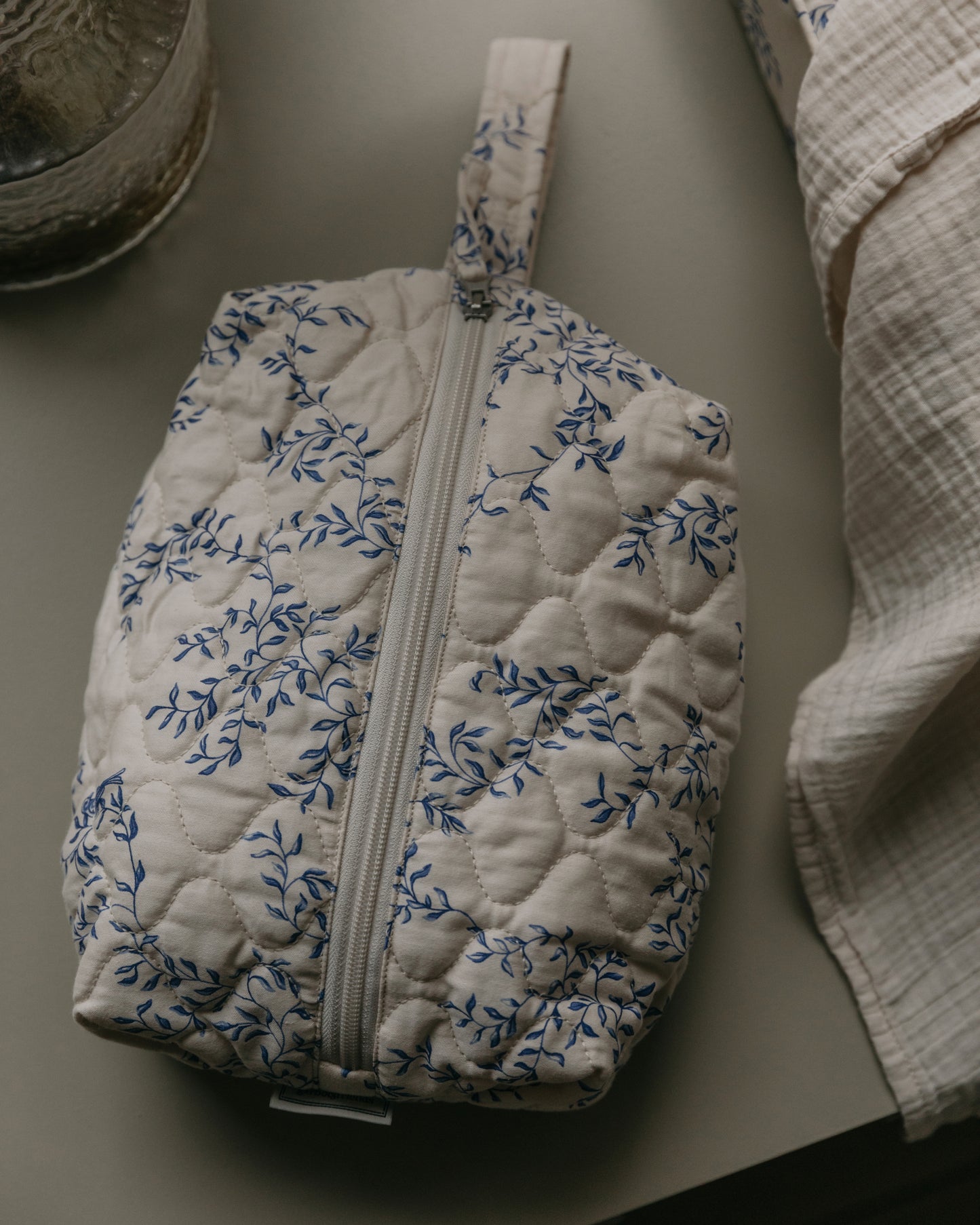 Satin Quilted Toiletry Bag Small
