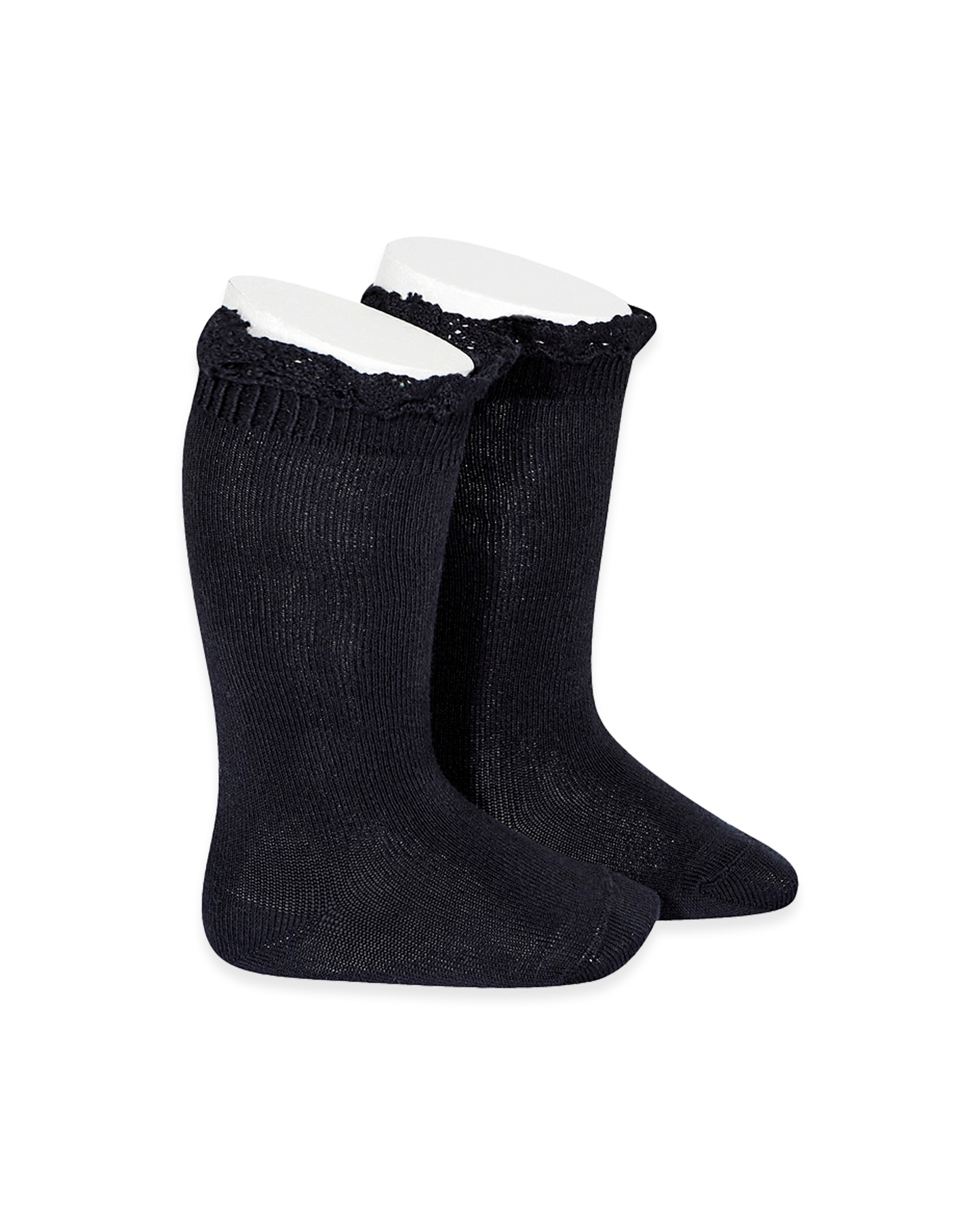 Knee Socks With Lace Edging Cuff Kids