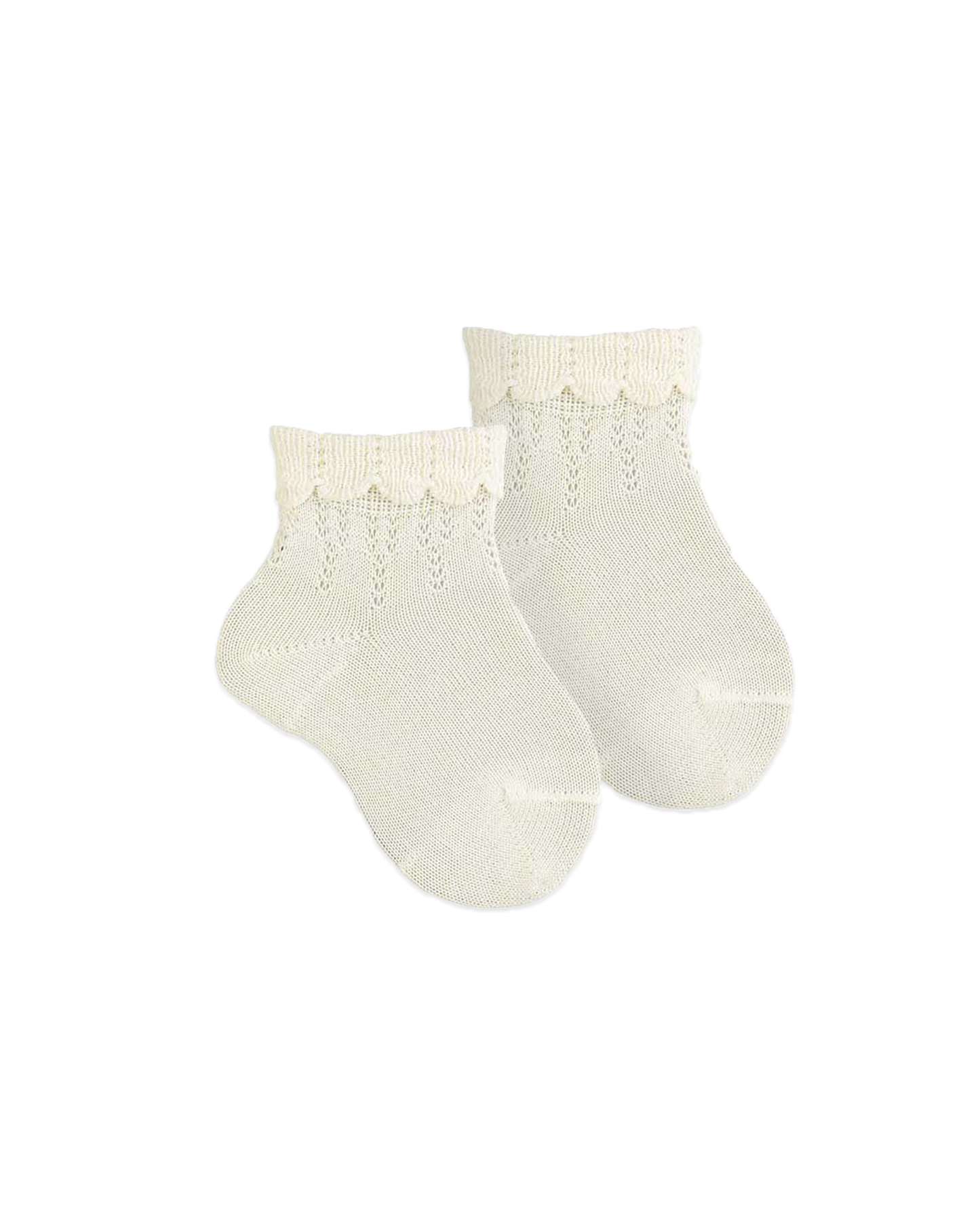 Ceremony ankle socks with openwork and folded cuff baby