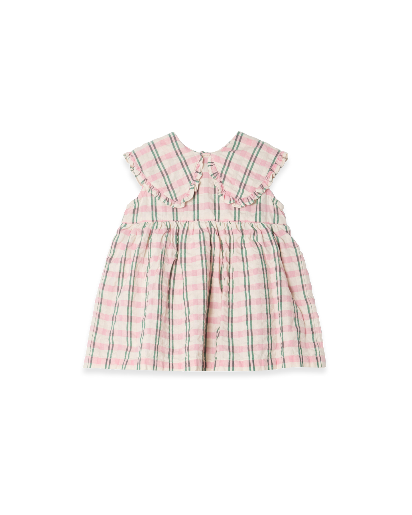 Seersucker Collar Romper Dress