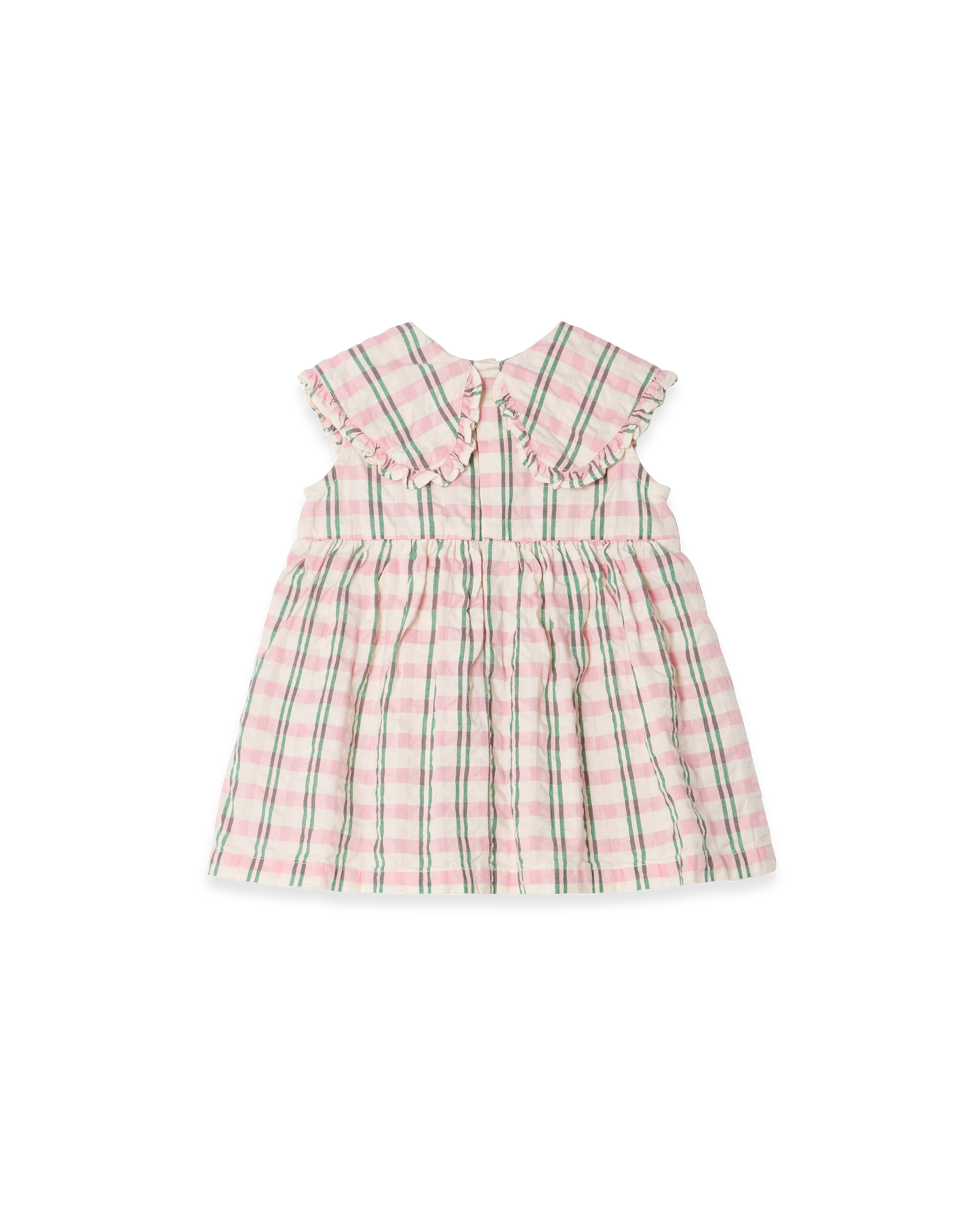Seersucker Collar Romper Dress