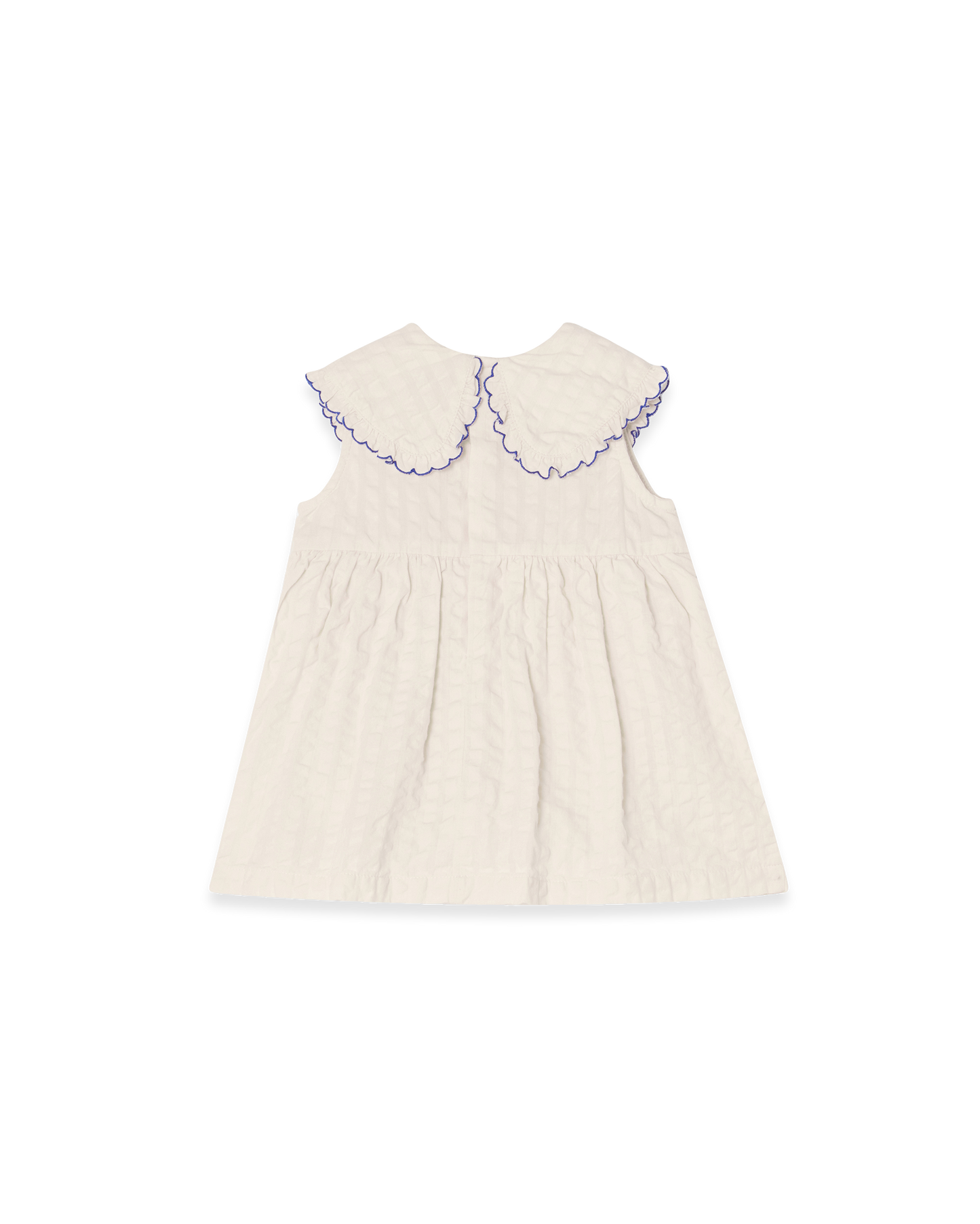 Seersucker Collar Romper Dress