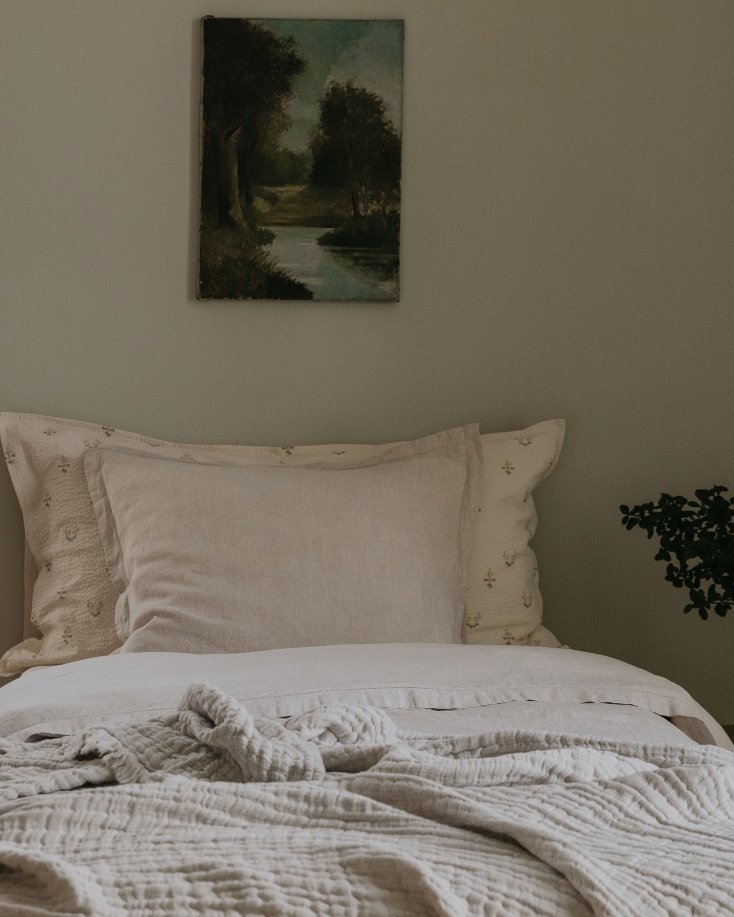 Hemstitched Linen Pillowcase