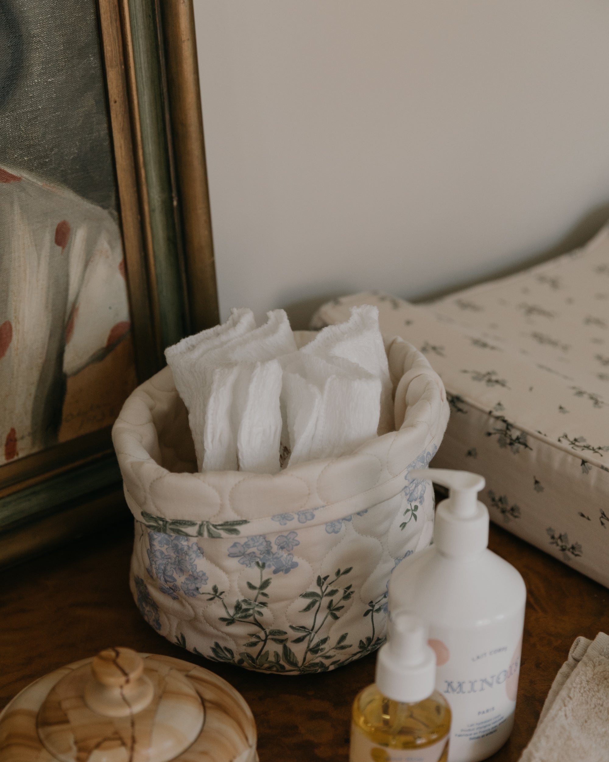  Image of Satin Quilted Basket
