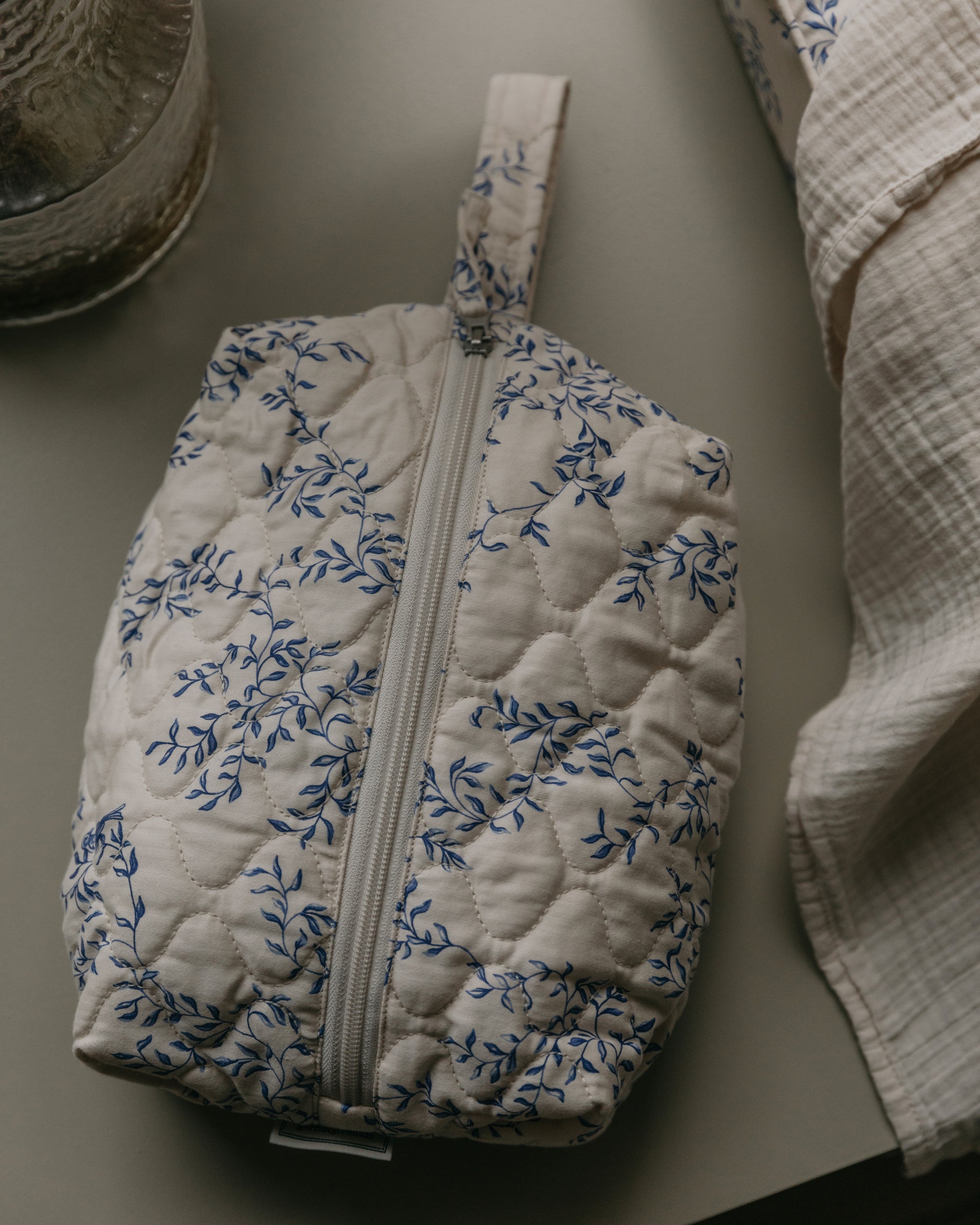  Image of Satin Quilted Toiletry Bag Small