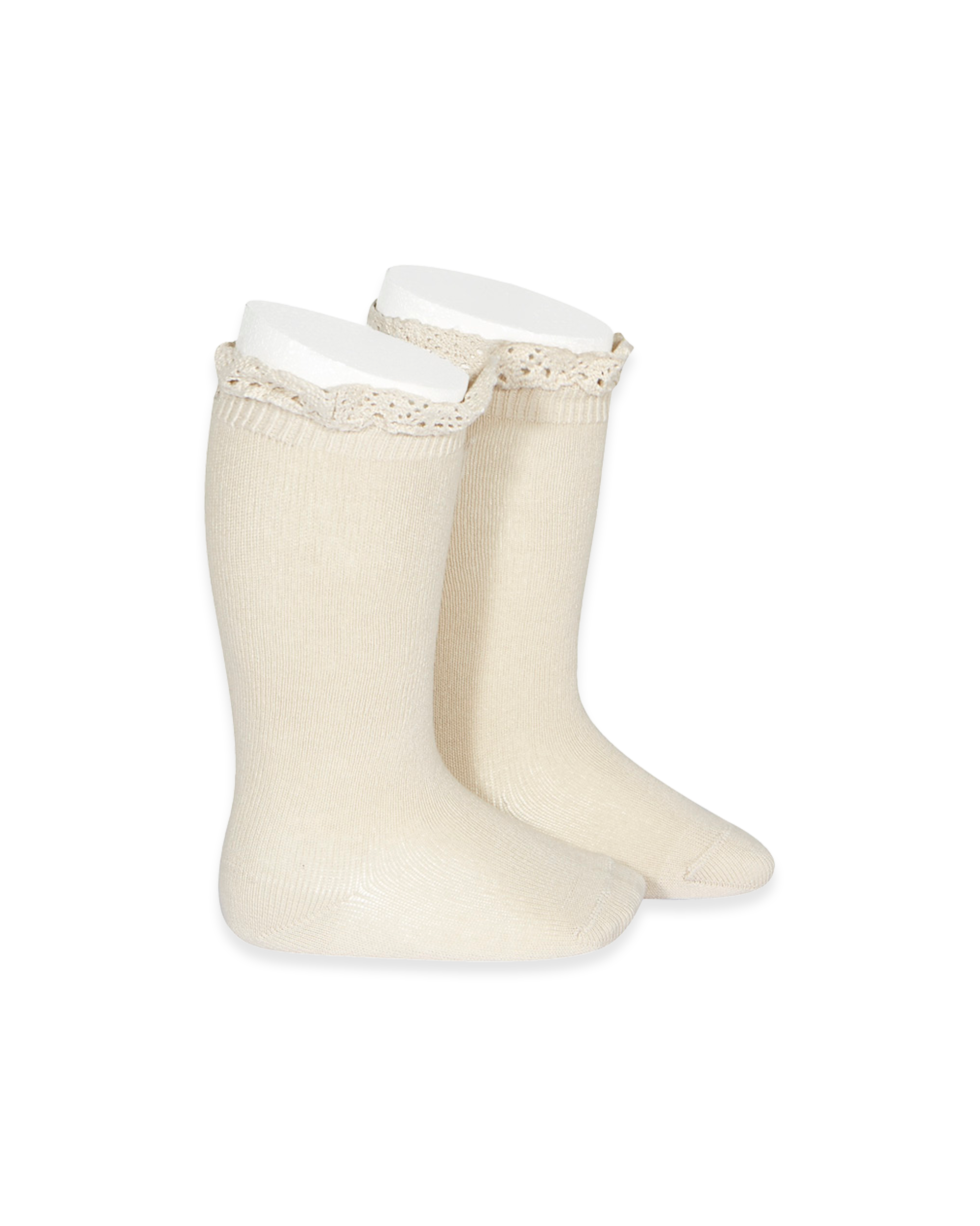  Image of Knee Socks With Lace Edging Cuff Baby