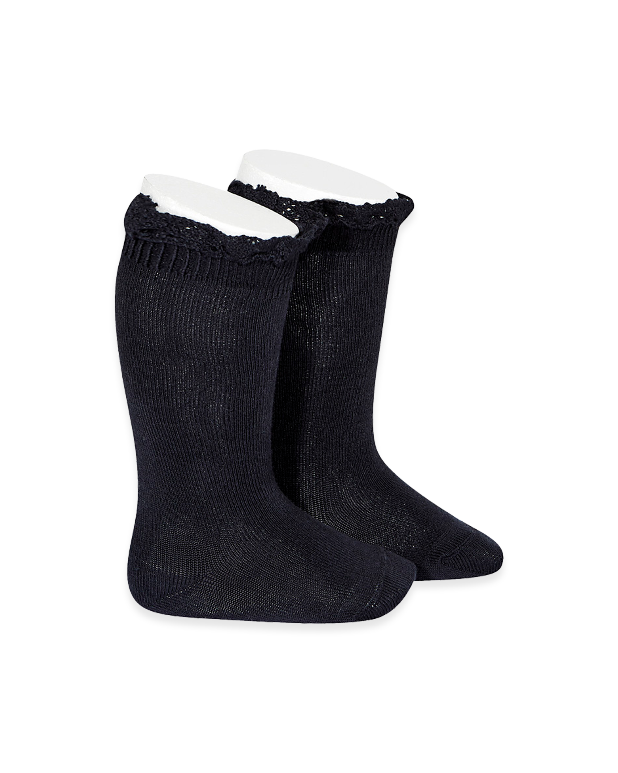  Image of Knee Socks With Lace Edging Cuff Baby