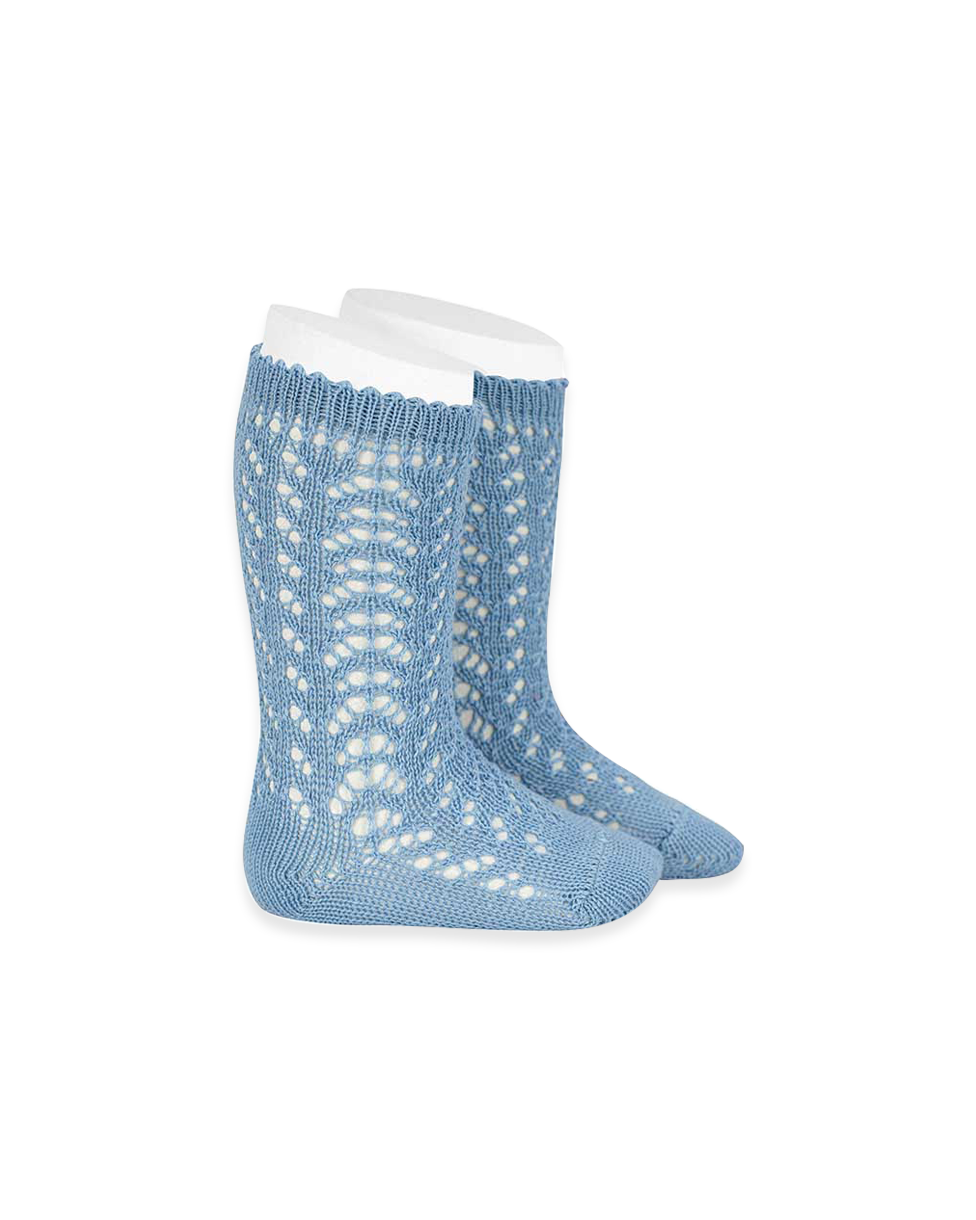  Image of Perle Cotton Openwork Knee-High Socks Kids