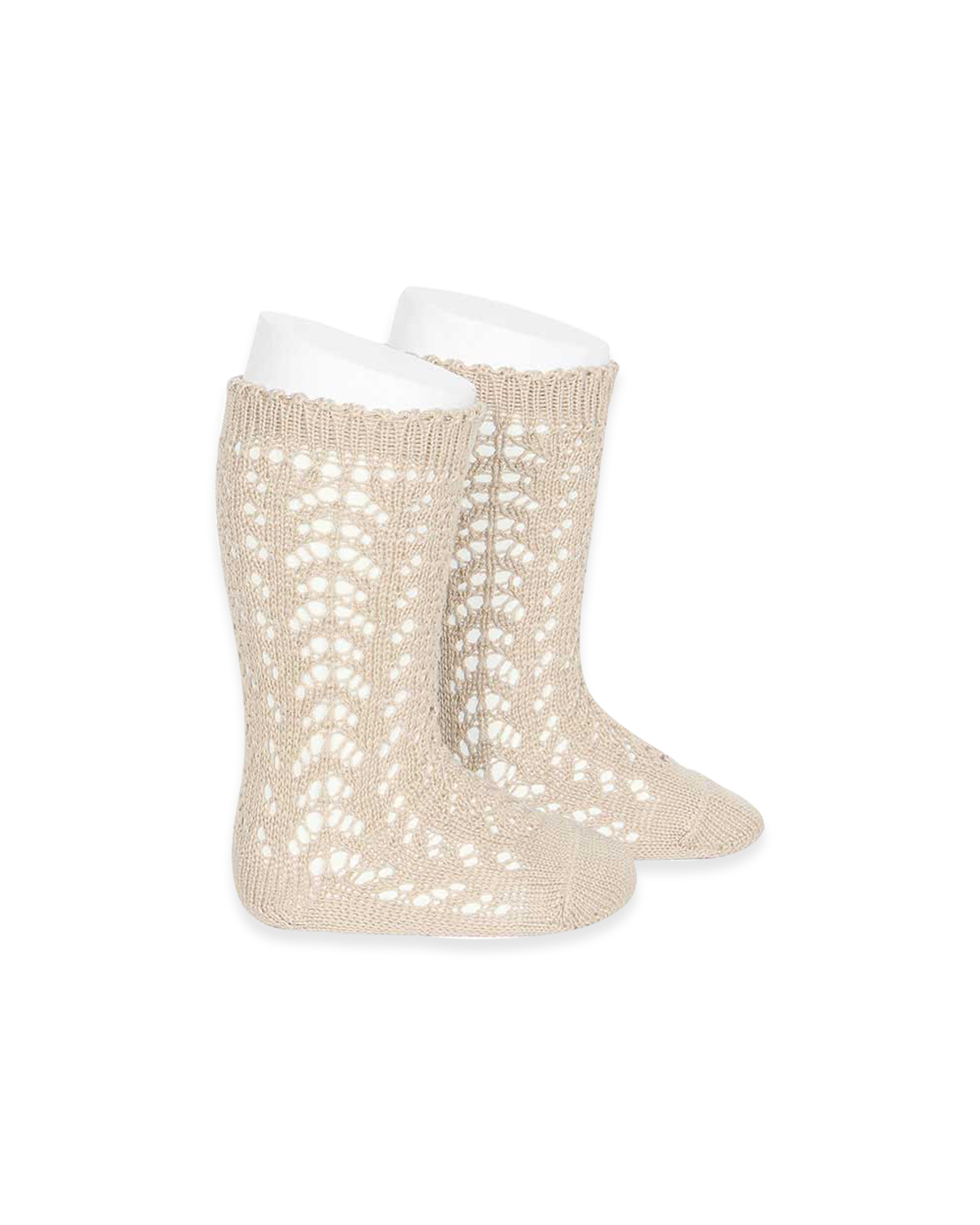  Image of Perle Cotton Openwork Knee-High Socks Baby