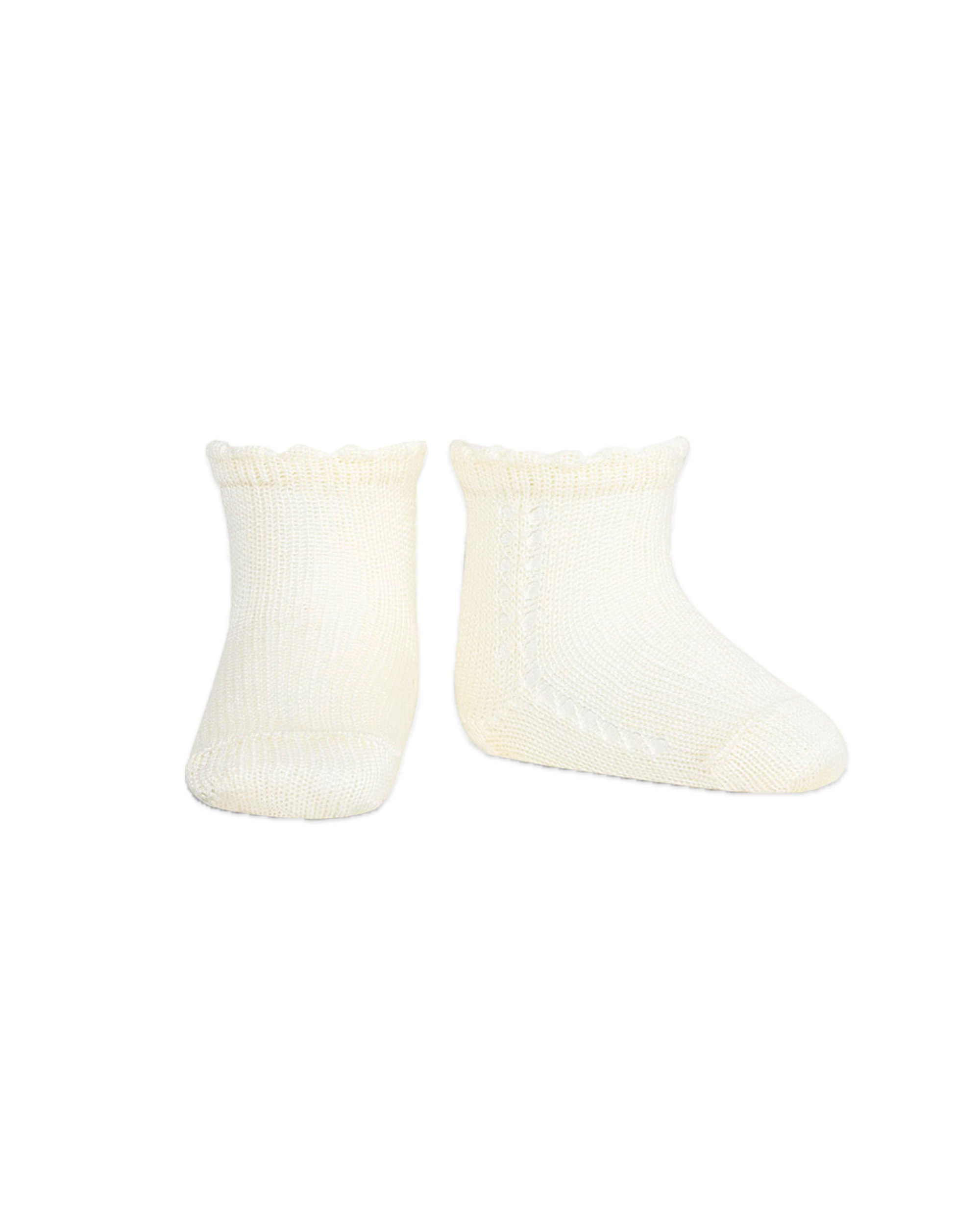  Image of Perle Cotton Socks With Side Openwork Kids