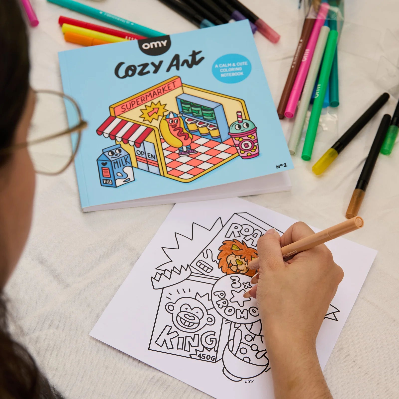 OMY - Cozy Coloring Book - Supermarket