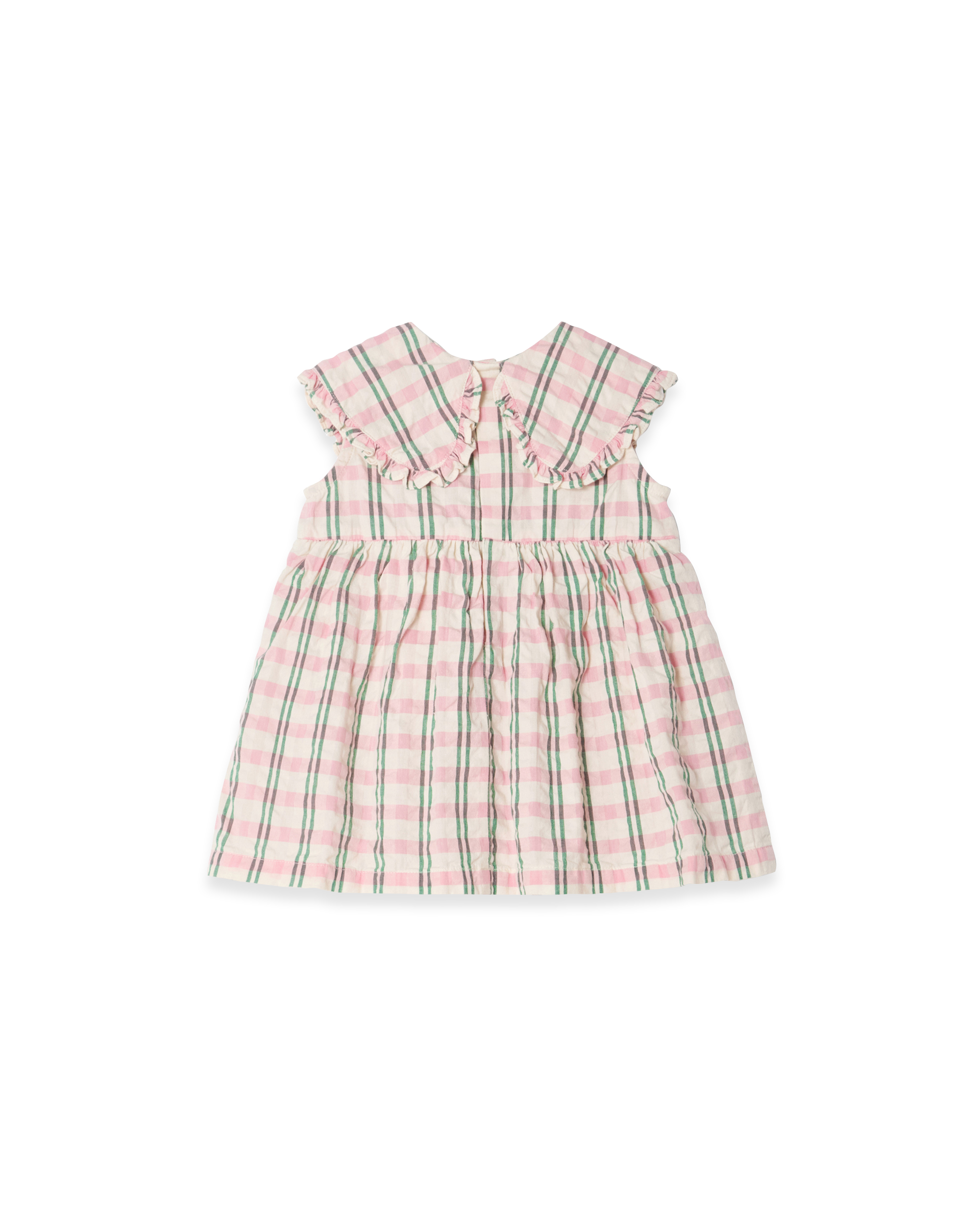  Image of Seersucker Collar Romper Dress