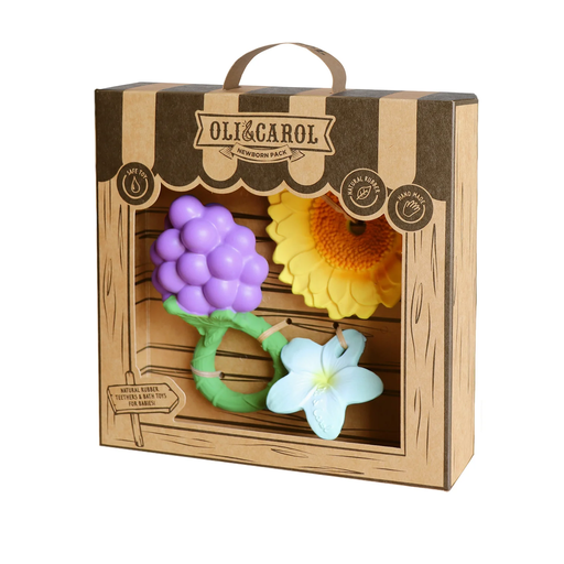 Gift Set - Grape Rattle, Sunflower Teether and Bali Flower Teether