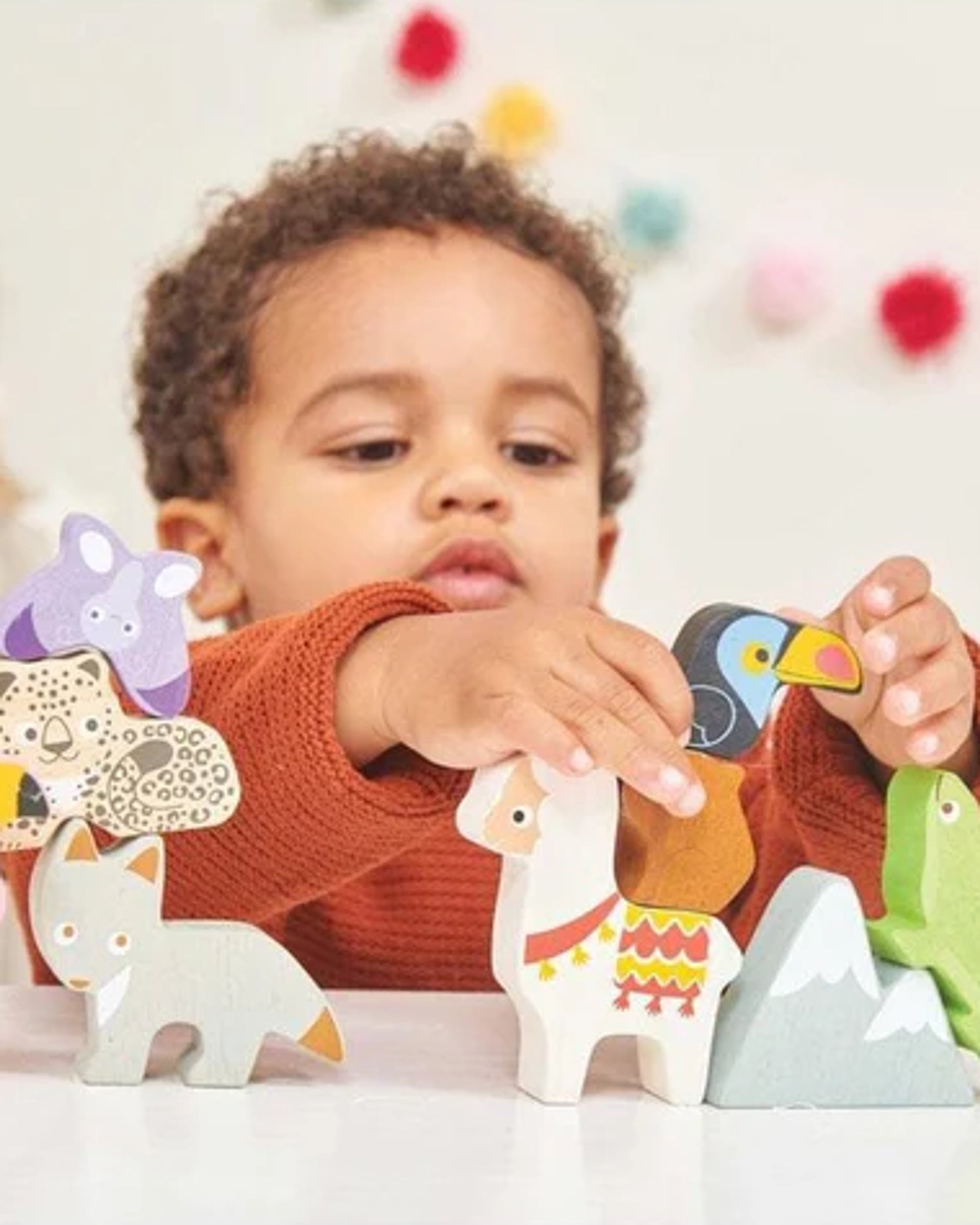 Wooden Stacking Animal & Bag