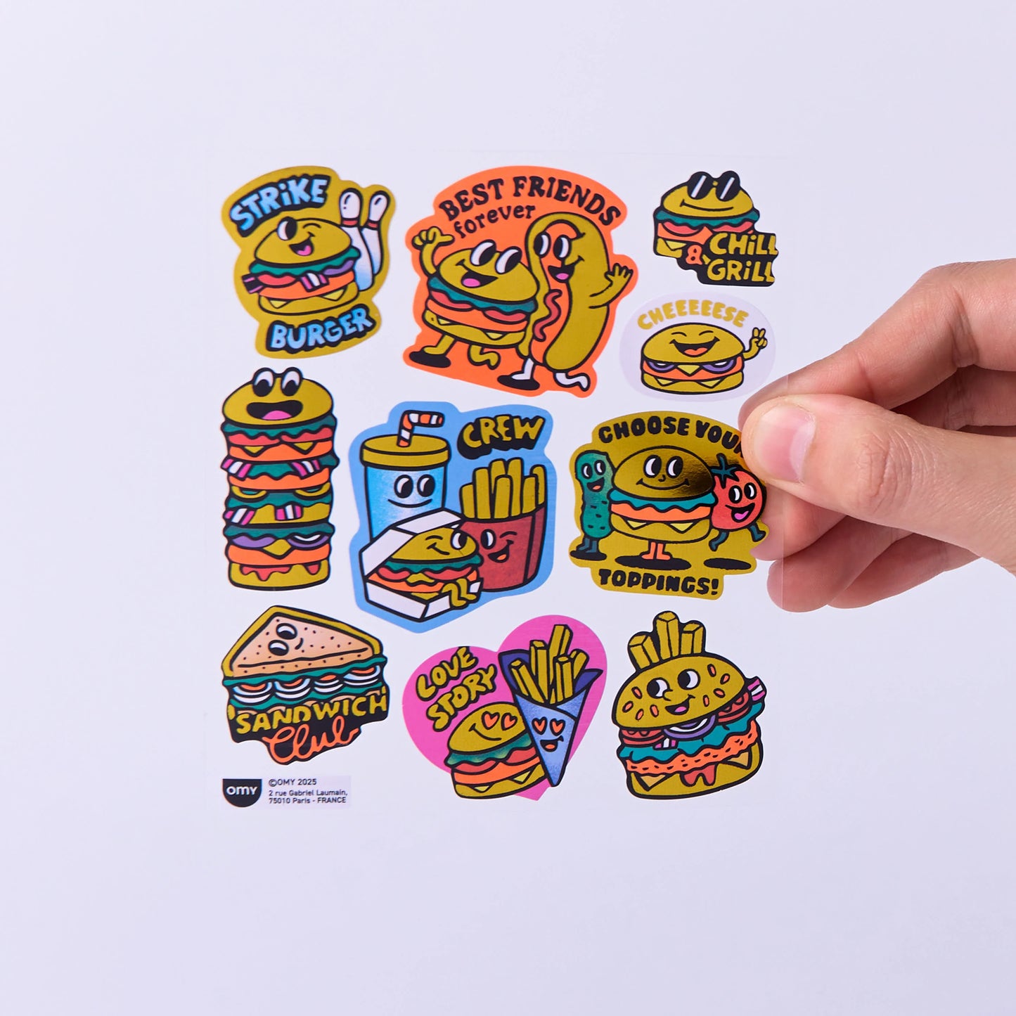 OMY - Holographic Stickers - Burger