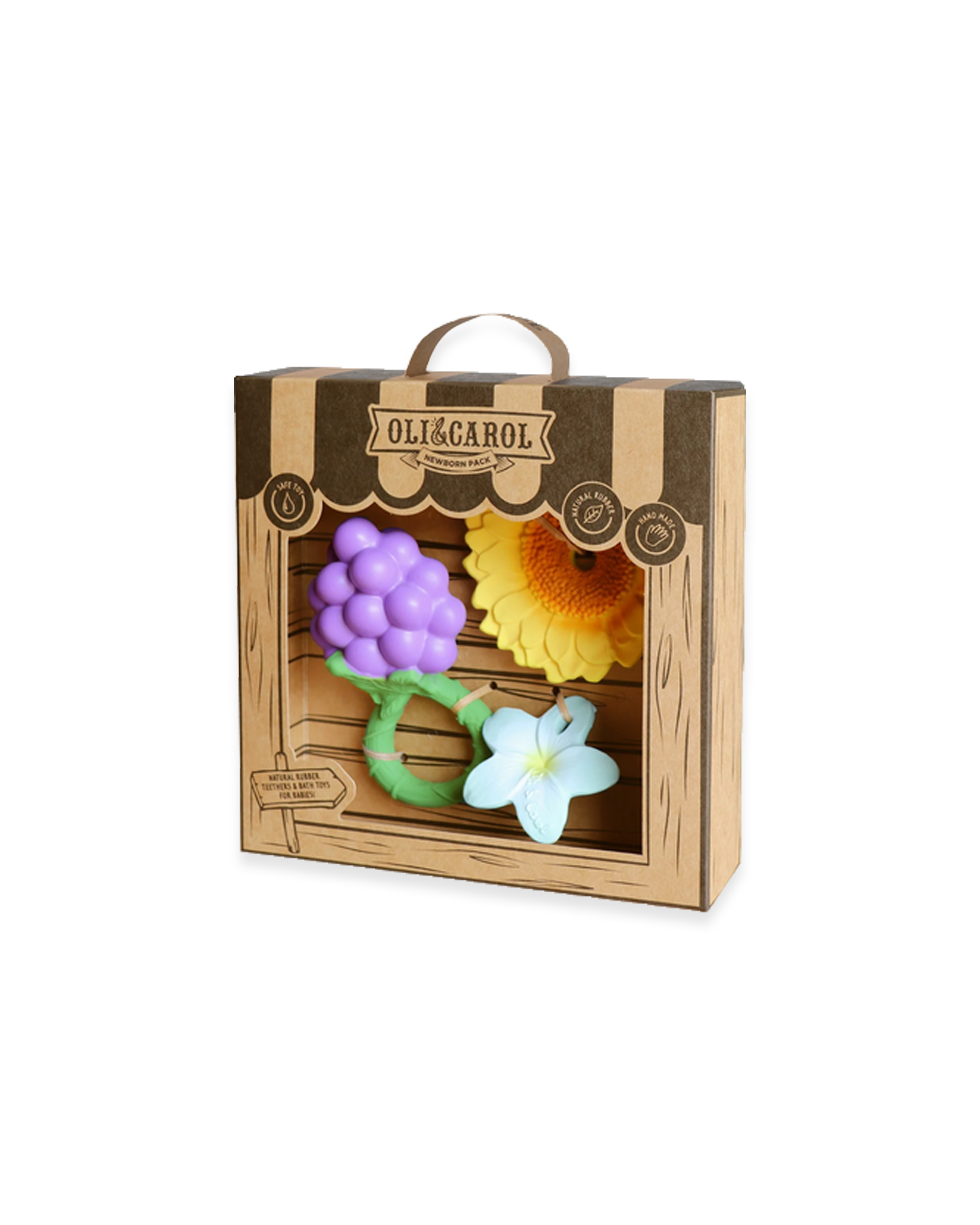 Gift Set - Grape Rattle, Sunflower Teether and Bali Flower Teether